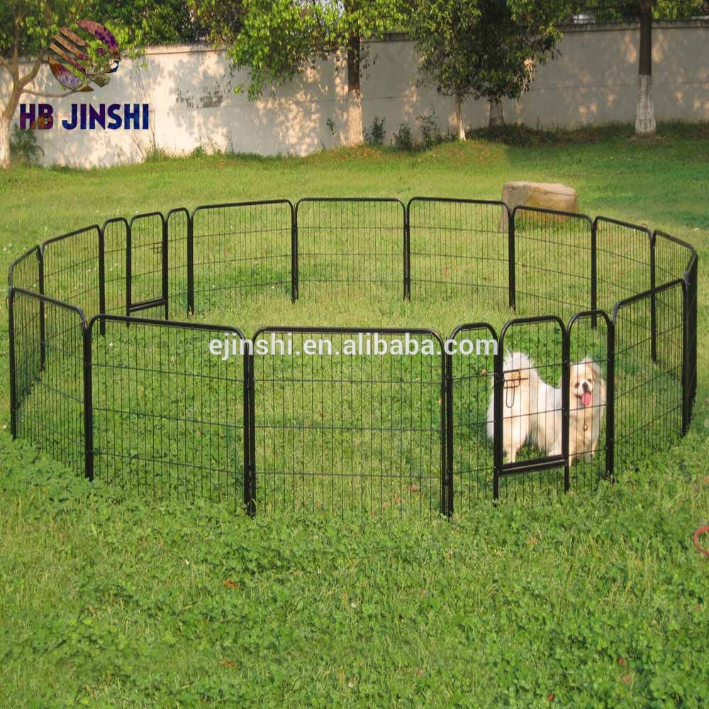 Heavy Duty Faldebla Pet Play Pen 8 Panelo Hundido Kaĝo