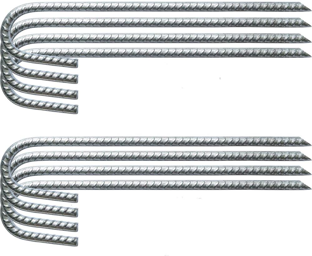 Galvanized Rebar Stakes J Hook Heavy Duty Steel Ground Anchors
