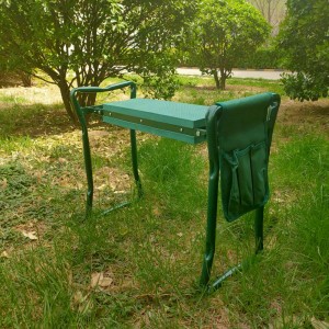 Discount Price Coiled Razor Wire - Metal folding garden tools chair seat garden kneeler seat blue garden seat folding stool – JINSHI