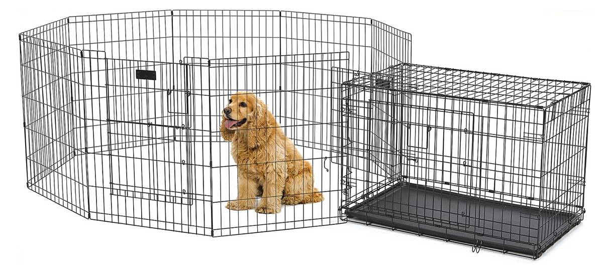 dog exercise pen crate