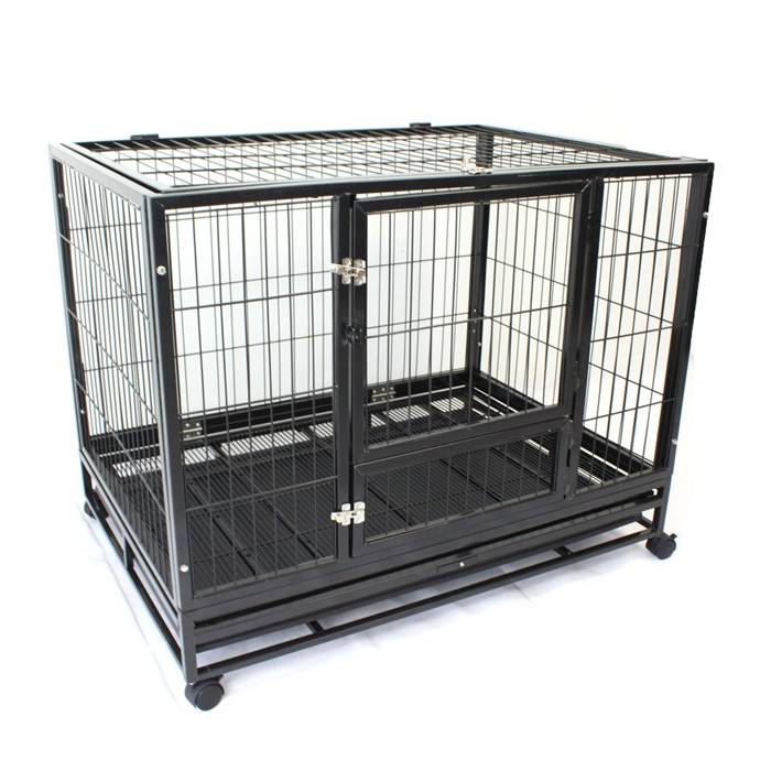 large dog cage without feeding door